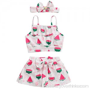 Camidy 3Pcs Kids Toddler Girl Watermelon Swimwear Beachwear Swimsuit Tankini Set B07QDN53Q4